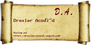 Drexler Acsád névjegykártya